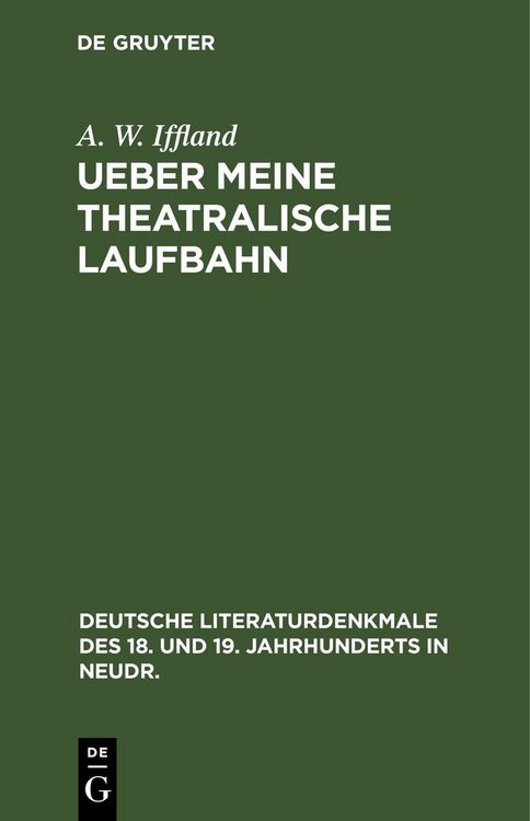Produktbild: Ueber meine theatralische Laufbahn