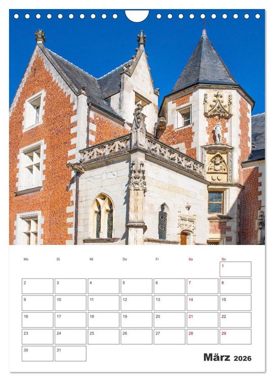 Produktbild: Schl&ouml;sser der Loire - Reiseplaner (Wandkalender 2026 DIN A4 hoch), CALVENDO Monatskalender