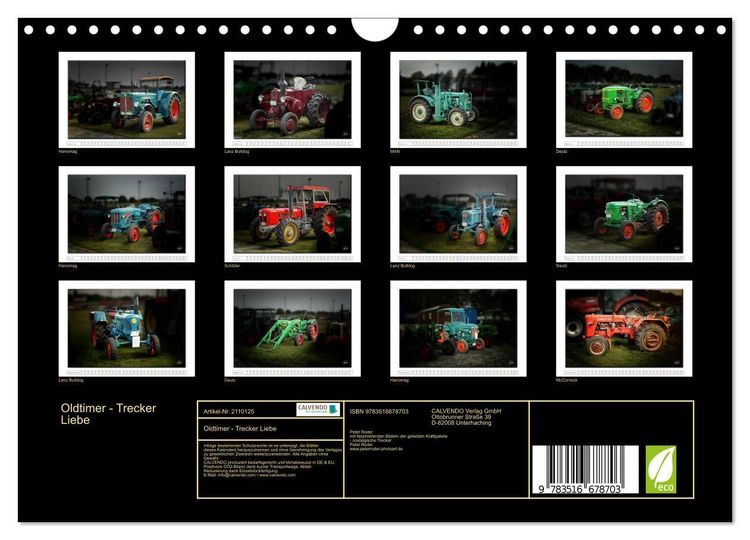 Produktbild: Oldtimer - Trecker Liebe (Wandkalender 2026 DIN A4 quer), CALVENDO Monatskalender