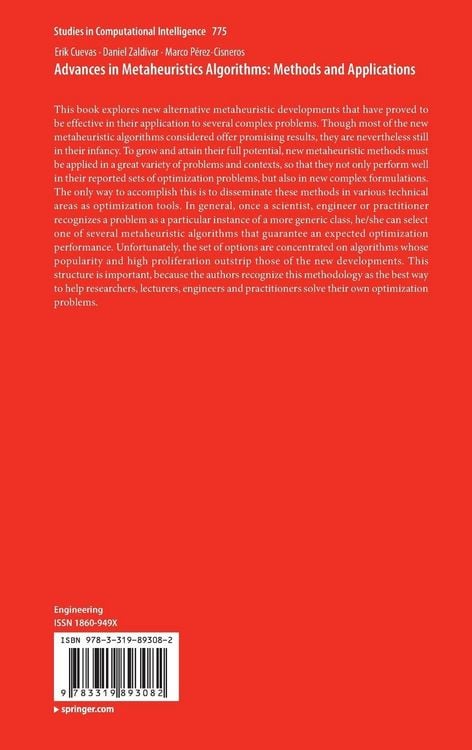 Produktbild: Advances in Metaheuristics Algorithms: Methods and Applications