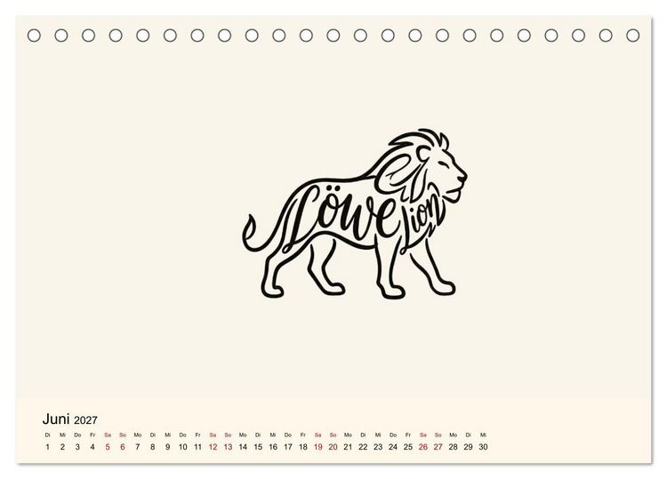 Produktbild: Buchstabentiere (Tischkalender 2027 DIN A5 quer), CALVENDO Monatskalender