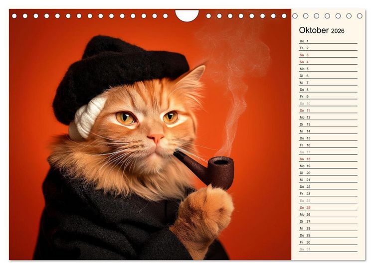 Produktbild: Katzen schaffen Kunst (Wandkalender 2026 DIN A4 quer), CALVENDO Monatskalender