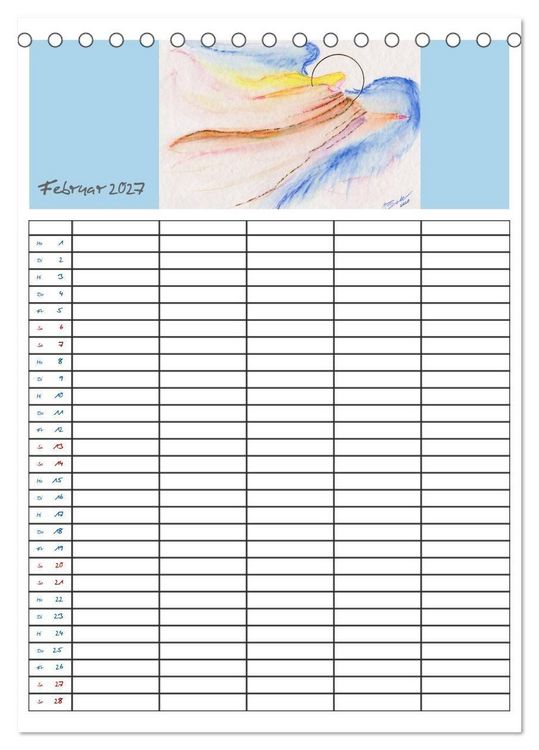 Produktbild: Engelhafter Familienplaner (Tischkalender 2027 DIN A5 hoch), CALVENDO Monatskalender
