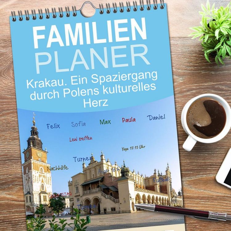 Produktbild: Familienplaner 2026 - Krakau. Ein Spaziergang durch Polens kulturelles Herz mit 5 Spalten (Wandkalender, 21 x 45 cm) CALVENDO