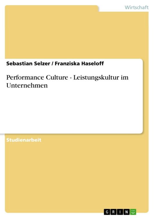 Produktbild: Performance Culture - Leistungskultur im Unternehmen