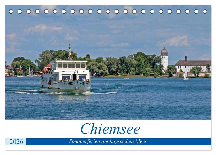 Produktbild: Chiemsee - Sommerferien am bayrischen Meer (Tischkalender 2026 DIN A5 quer), CALVENDO Monatskalender