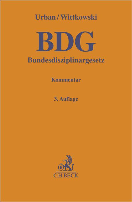 Produktbild: Bundesdisziplinargesetz. BDG