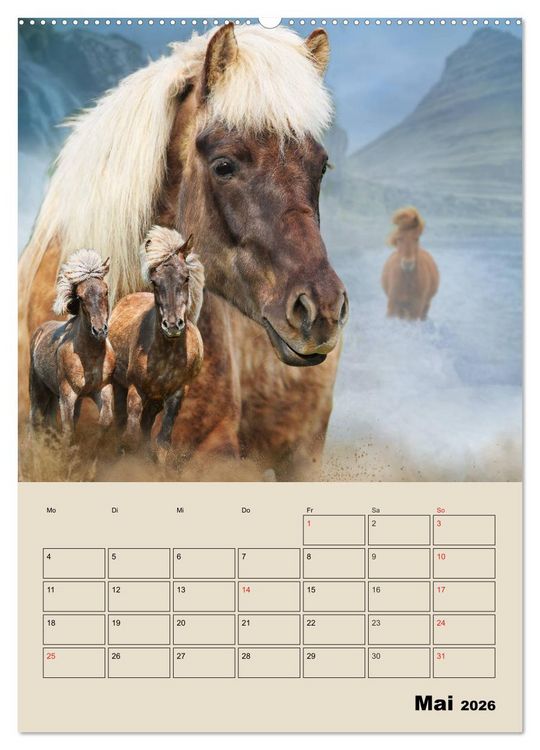 Produktbild: Pferdetr&auml;umereien - Traumbilder von Traumpferden (Wandkalender 2026 DIN A2 hoch), CALVENDO Monatskalender