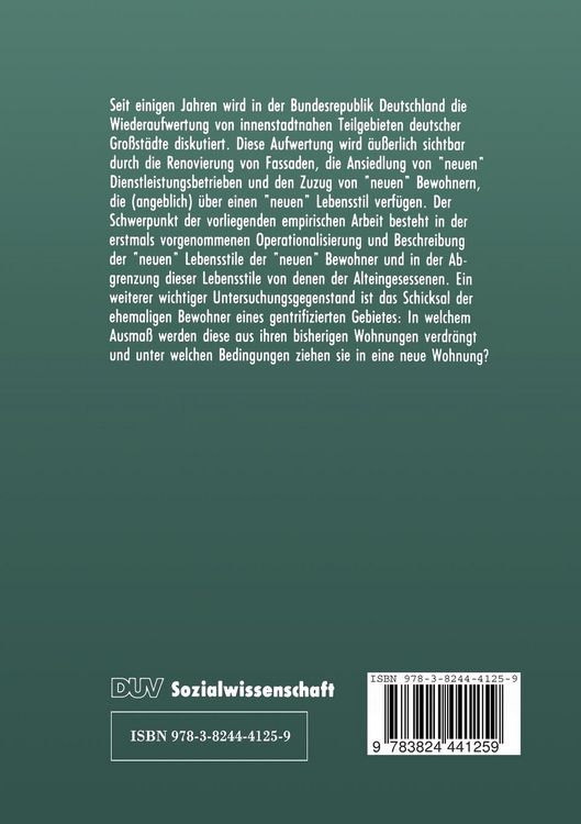 Produktbild: Gentrification und Lebensstile