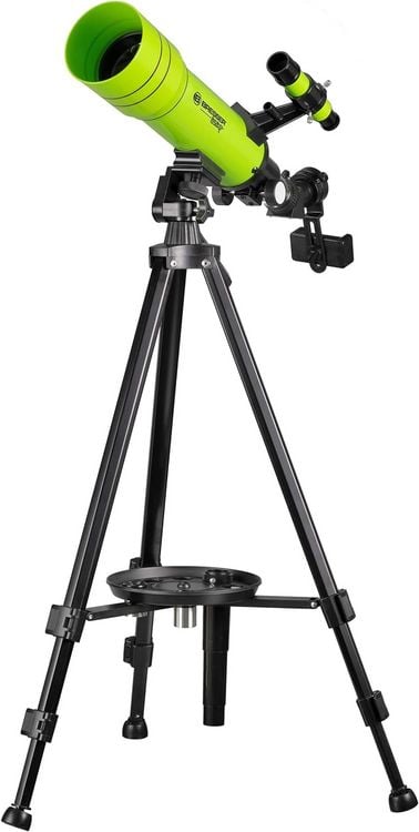 Produktbild: Bresser Junior 8850610 - Teleskop 70/400 mit Rucksack, Kinderteleskop, Linsenteleskop mit Zubeh&ouml;r, gr&uuml;n, STEM