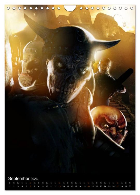 Produktbild: Halloween Optische Illusionen - Kalender 2026 (Wandkalender 2026 DIN A4 hoch), CALVENDO Monatskalender