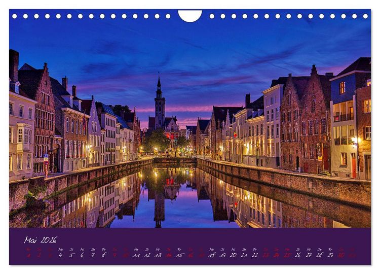 Produktbild: Br&uuml;gge und Gent im Zwielicht (Wandkalender 2026 DIN A4 quer), CALVENDO Monatskalender