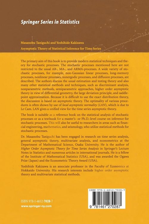 Produktbild: Asymptotic Theory of Statistical Inference for Time Series