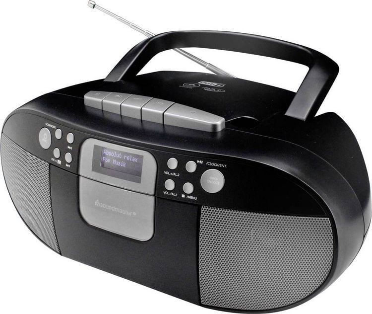 Produktbild: soundmaster SCD7800SW Kassettenradio DAB+, UKW AUX, CD, Kassette, USB Weckfunktion Schwarz