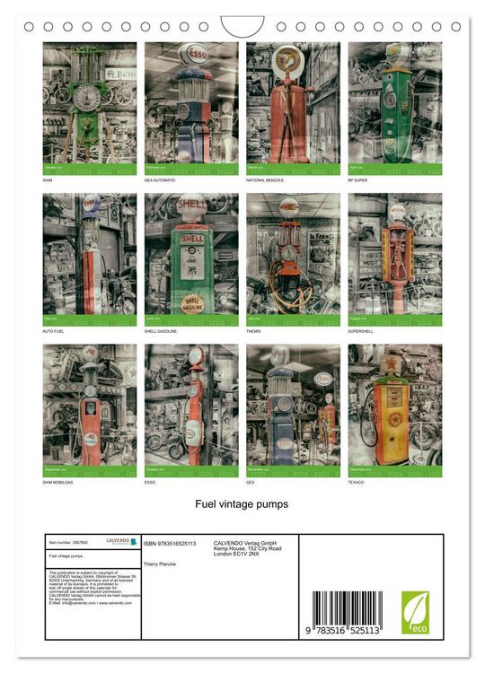 Produktbild: Fuel vintage pumps (Wall Calendar 2026 DIN A4 portrait), CALVENDO 12 Month Wall Calendar