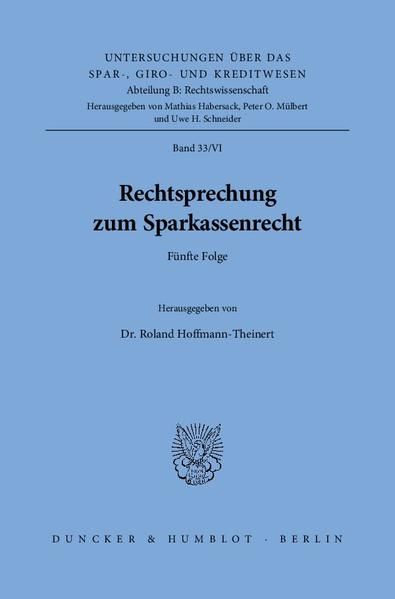 Produktbild: Rechtsprechung zum Sparkassenrecht.