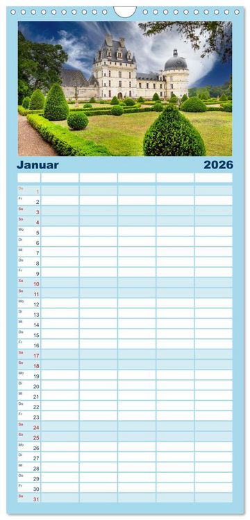 Produktbild: Familienplaner 2026 - Ch&acirc;teaux. Im Tal der Loire mit 5 Spalten (Wandkalender, 21 x 45 cm) CALVENDO