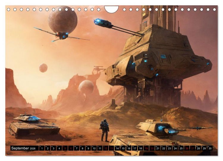 Produktbild: Futuristische Weltraumschlachten (Wandkalender 2026 DIN A4 quer), CALVENDO Monatskalender