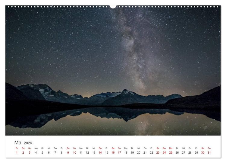 Produktbild: Nachthimmel - Unfassbare Fotografien der Sterne. (hochwertiger Premium Wandkalender 2026 DIN A2 quer), Kunstdruck in Hochglanz