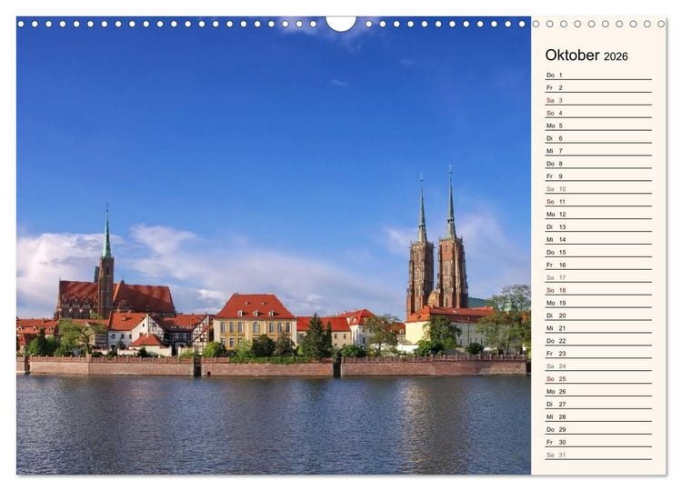Produktbild: Breslau - Schlesiens Herz an der Oder (Wandkalender 2026 DIN A3 quer), CALVENDO Monatskalender