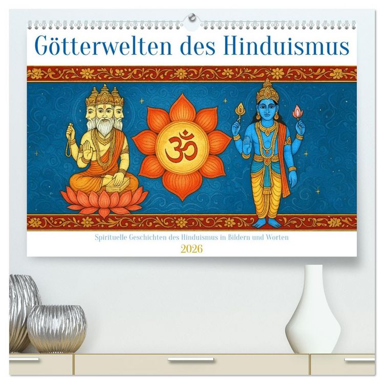 Produktbild: G&ouml;tterwelten des Hinduismus (hochwertiger Premium Wandkalender 2026 DIN A2 quer), Kunstdruck in Hochglanz