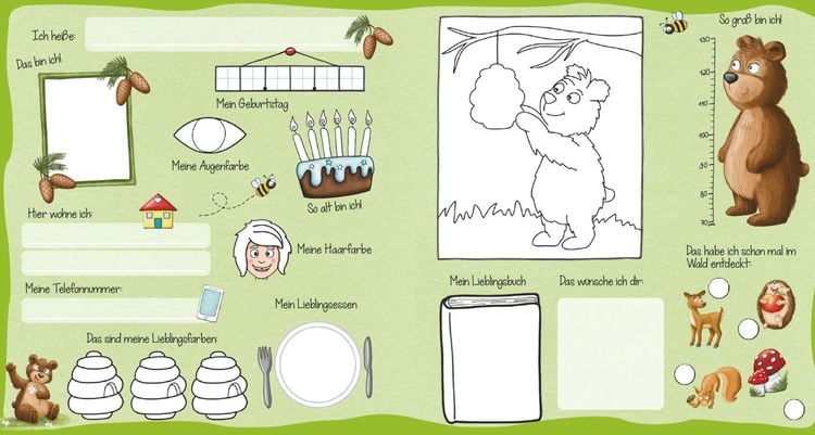 Mein Zauberpapier Kindergarten Freundebuch Wilde Waldtiere