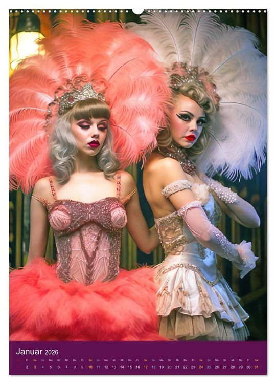 Produktbild: Burlesque T&auml;nzerinnen - Verf&uuml;hrerischer Tanz (hochwertiger Premium Wandkalender 2026 DIN A2 hoch), Kunstdruck in Hochglanz