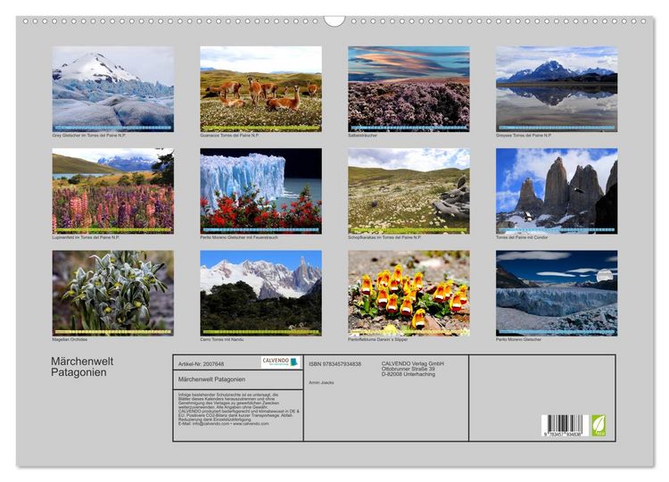 Produktbild: M&auml;rchenwelt Patagonien (Wandkalender 2026 DIN A2 quer), CALVENDO Monatskalender