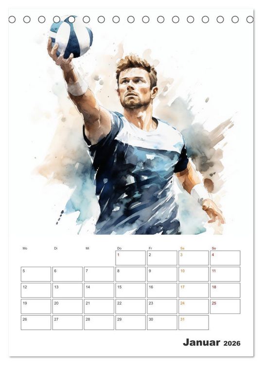 Produktbild: Aktivit&auml;ten im Sport (Tischkalender 2026 DIN A5 hoch), CALVENDO Monatskalender