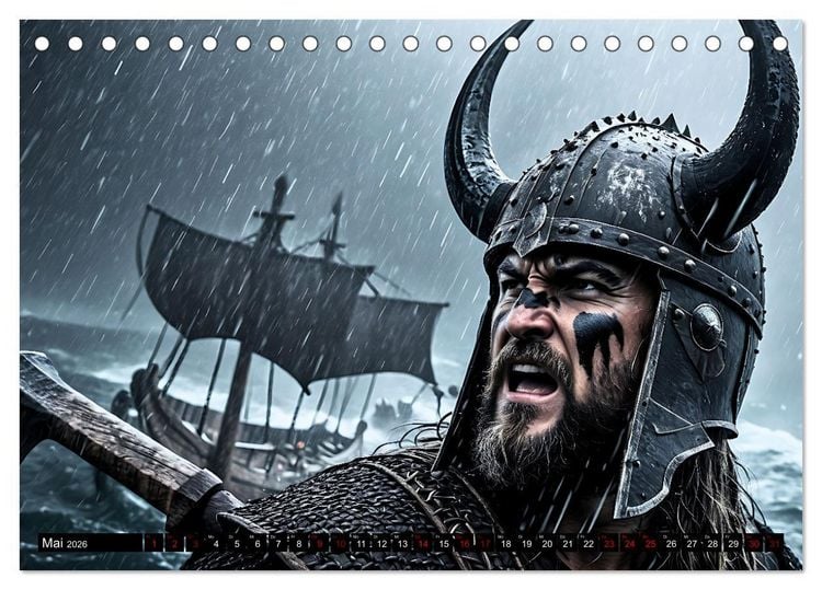Produktbild: Kampf der wilden Wikinger (Tischkalender 2026 DIN A5 quer), CALVENDO Monatskalender