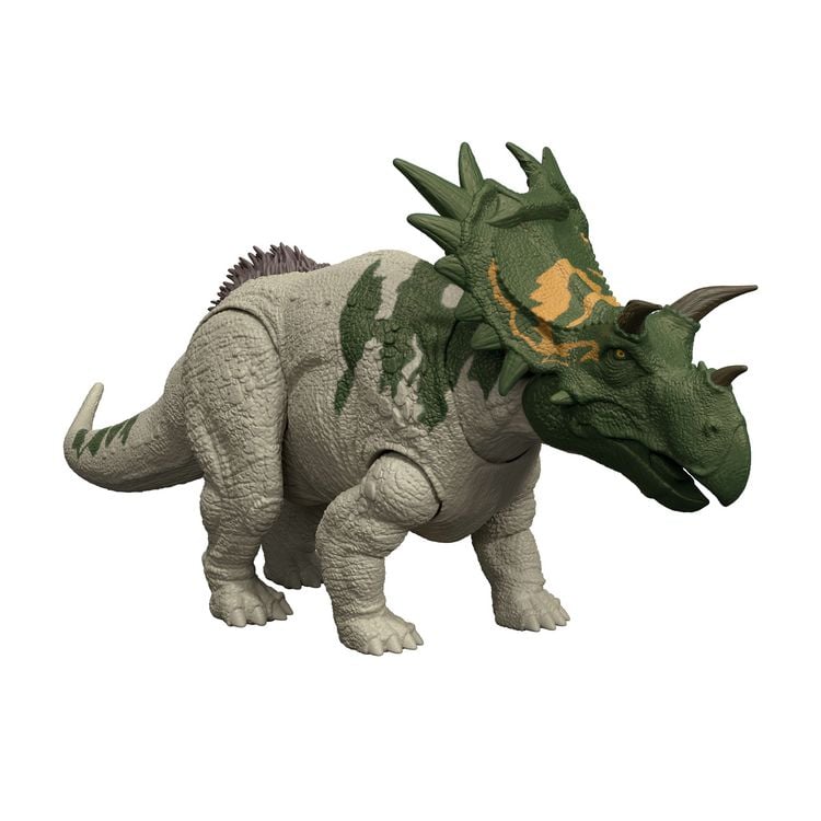 Produktbild: Jurassic World: Die Wiedergeburt Wild Roar Spiclypeus-Dinosaurierspielzeug mit schwanzgesteuertem Beißangriff und Brüllgeräusch