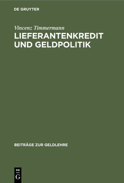 Produktbild: Lieferantenkredit und Geldpolitik