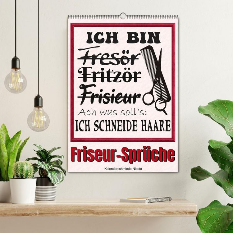 Produktbild: Friseur-Spr&uuml;che (Wandkalender 2026 DIN A2 hoch), CALVENDO Monatskalender