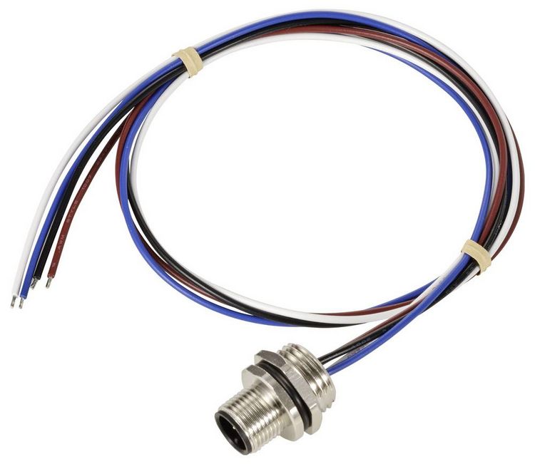 Produktbild: TRU COMPONENTS TC-12833040 Sensor/Aktor Einbaustecker M12 Stecker, Einbau 0.5 m Polzahl Sensoren: 4 1 St.