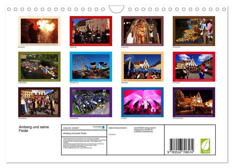 Produktbild: Amberg und seine Feste (Wandkalender 2026 DIN A4 quer), CALVENDO Monatskalender