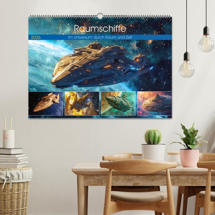 Produktbild: Raumschiffe - Im Universum durch Raum und Zeit (Wandkalender 2026 DIN A2 quer), CALVENDO Monatskalender