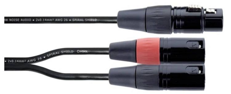 Produktbild: Cordial EY 0,3 FMM XLR Y-Adapter [1x XLR-Buchse 3 polig - 2x XLR-Stecker 3 polig] 0.30 m Schwarz
