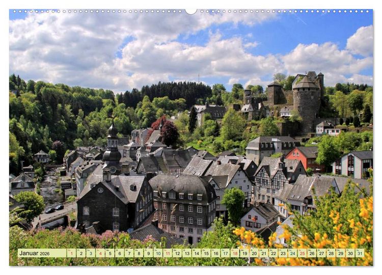 Produktbild: Die sch&ouml;nsten Orte der Eifel - Monschau (hochwertiger Premium Wandkalender 2026 DIN A2 quer), Kunstdruck in Hochglanz