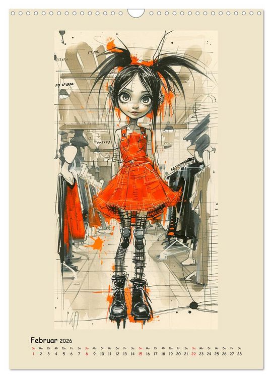 Produktbild: Gothic Punk Girls im k&uuml;nstlerischen Manga-Stil (Wandkalender 2026 DIN A3 hoch), CALVENDO Monatskalender