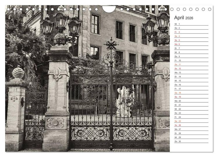 Produktbild: Dresden Schwarz-Wei&szlig; (Wandkalender 2026 DIN A4 quer), CALVENDO Monatskalender