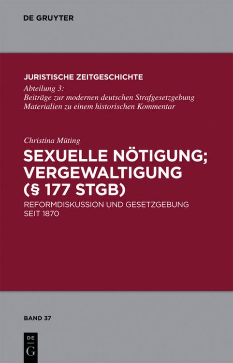 Produktbild: Sexuelle N&ouml;tigung; Vergewaltigung (&sect; 177 StGB)