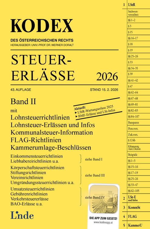 Produktbild: KODEX Steuer-Erl&auml;sse 2026, Band II