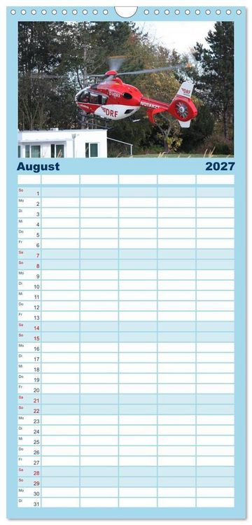 Produktbild: Familienplaner 2027 - Helikopter in der Luft mit 5 Spalten (Wandkalender, 21 x 45 cm) CALVENDO
