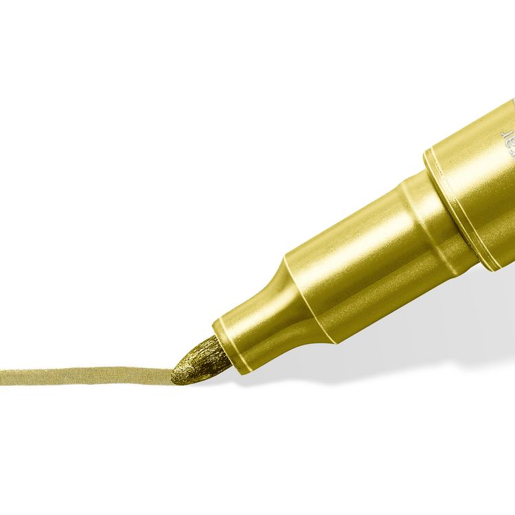 Produktbild: STAEDTLER 8323 Metallic pen, Blisterkarte mit 3 Farben (gold, silber, wei&szlig;), 8323-S BK3