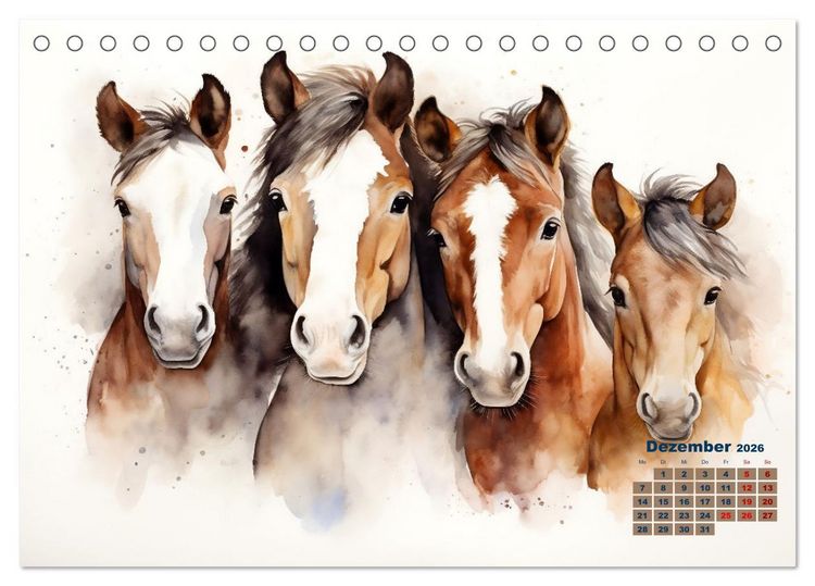 Produktbild: Kraftpakete in Aquarell (Tischkalender 2026 DIN A5 quer), CALVENDO Monatskalender