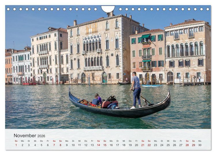 Produktbild: Venedig - Romantische Stadt am Canal Grande (Wandkalender 2026 DIN A4 quer), CALVENDO Monatskalender