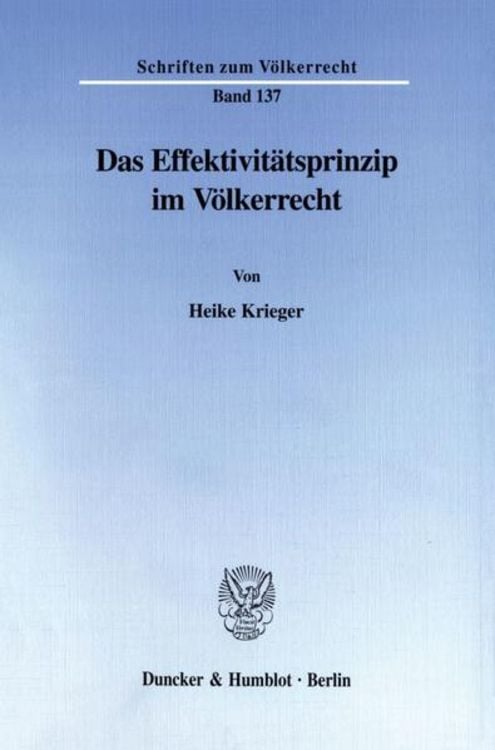 Produktbild: Das Effektivitätsprinzip im Völkerrecht.
