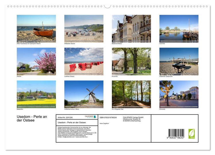 Produktbild: Usedom - Perle an der Ostsee (hochwertiger Premium Wandkalender 2027 DIN A2 quer), Kunstdruck in Hochglanz