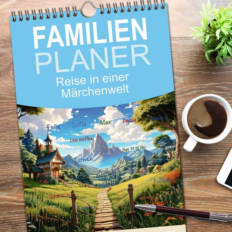 Produktbild: Familienplaner 2026 - Reise in einer M&auml;rchenwelt mit 5 Spalten (Wandkalender, 21 x 45 cm) CALVENDO