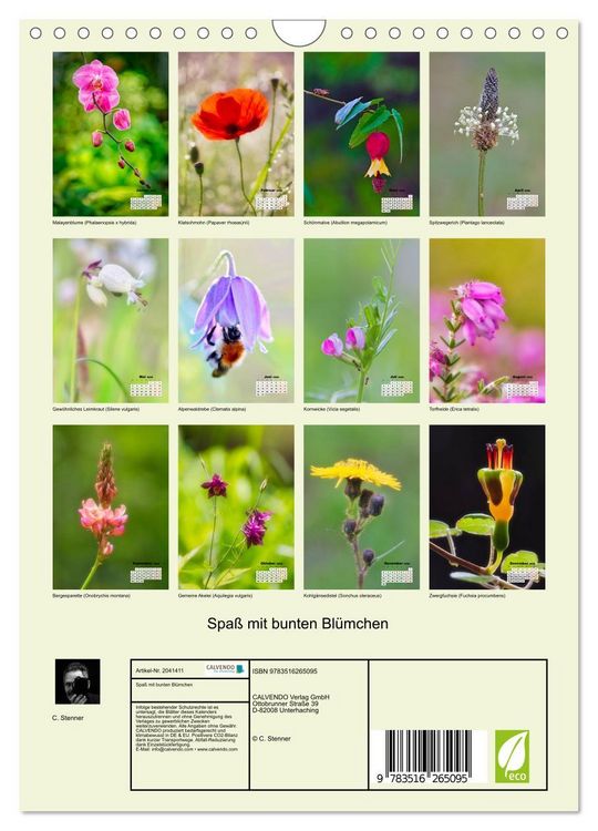 Produktbild: Spa&szlig; mit bunten Bl&uuml;mchen (Wandkalender 2026 DIN A4 hoch), CALVENDO Monatskalender